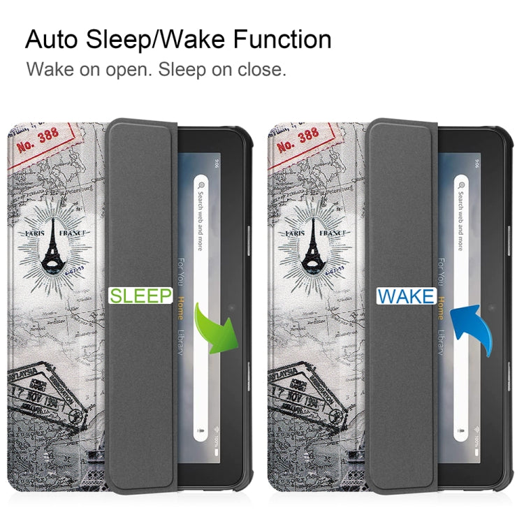 For Amazon Fire 7 12th 2022 JSM Smart Leather Tablet Case(Retro tower) by jumper