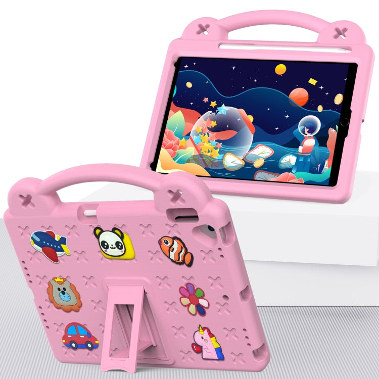 For iPad 10.2 2021 / 2020 / 2019 Handle Kickstand Children EVA Shockproof Tablet Case(Pink) by bashfashion