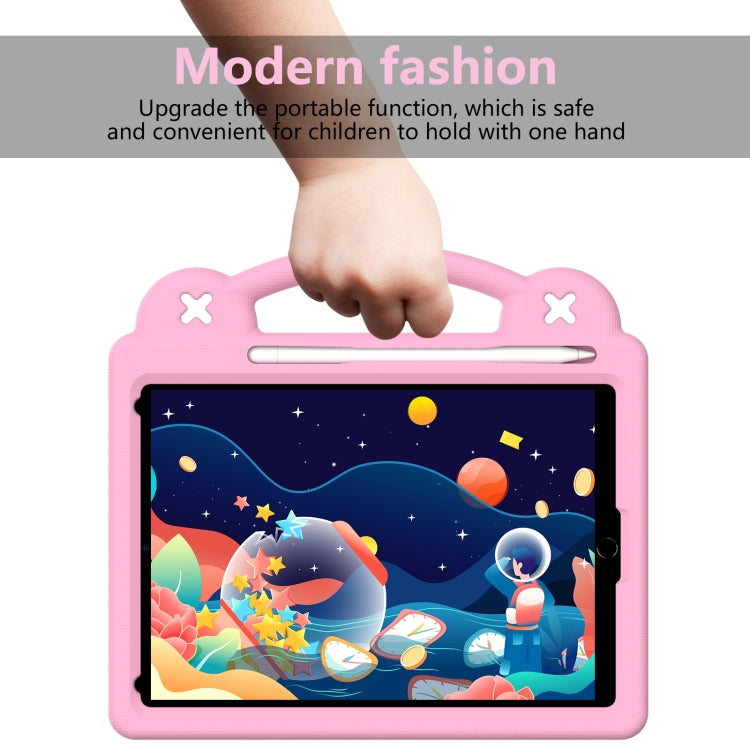 For iPad 10.2 2021 / 2020 / 2019 Handle Kickstand Children EVA Shockproof Tablet Case(Pink) by bashfashion