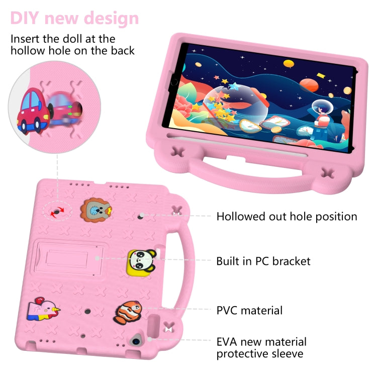 For iPad 10.2 2021 / 2020 / 2019 Handle Kickstand Children EVA Shockproof Tablet Case(Pink) by bashfashion