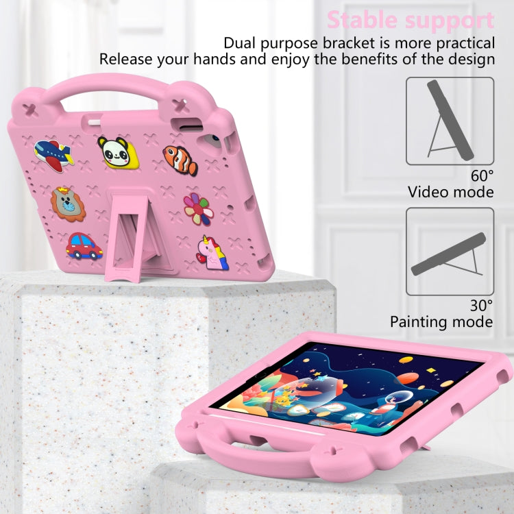 For iPad 10.2 2021 / 2020 / 2019 Handle Kickstand Children EVA Shockproof Tablet Case(Pink) by bashfashion