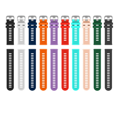 For Garmin VivoMove Style 20mm Silicone Twill Watch Band(White) by bashfashion