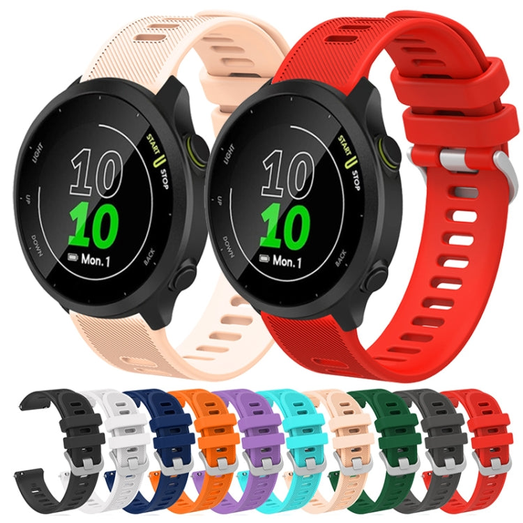 For Garmin Vivoactive3 Music 20mm Silicone Twill Watch Band(White) by bashfashion