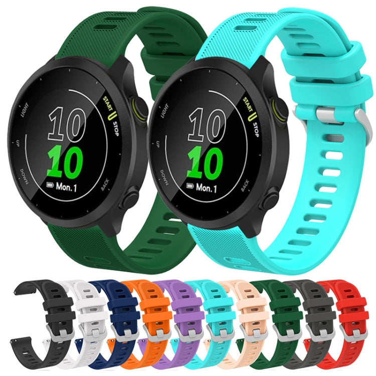 For Garmin Forerunner 245 Music 20mm Silicone Twill Watch Band(White) by bashfashion