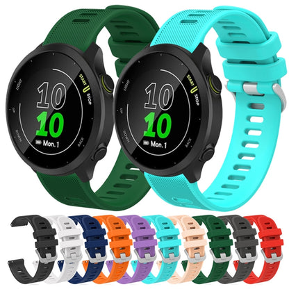 For Garmin Forerunner 245 Music 20mm Silicone Twill Watch Band(White) by bashfashion