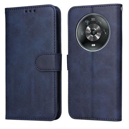 For Honor Magic4 / Magic4 Pro JSM Calf Texture Leather Phone Case(Blue) by JUNSUNMAY