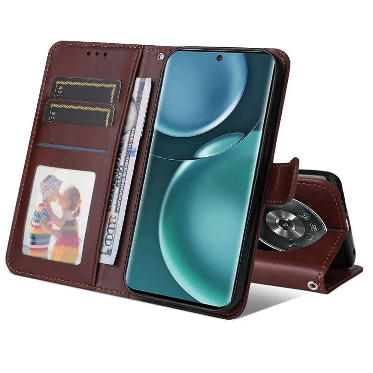 For Honor Magic4 / Magic4 Pro JSM Calf Texture Leather Phone Case(Brown) by JUNSUNMAY