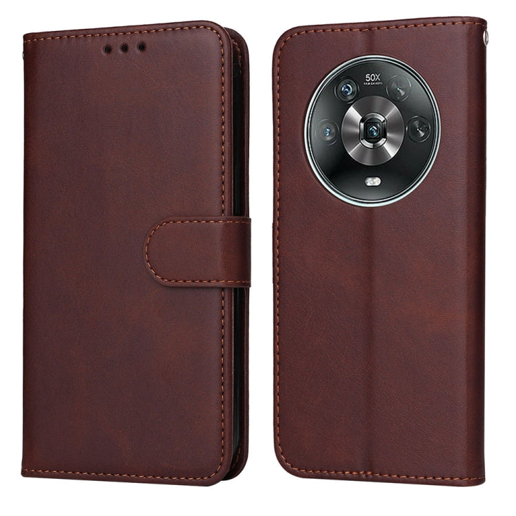 For Honor Magic4 / Magic4 Pro JSM Calf Texture Leather Phone Case(Brown) by JUNSUNMAY
