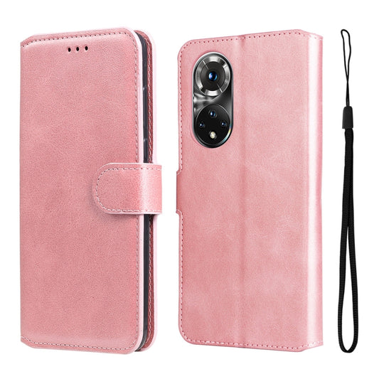 For Honor 50 Pro / Huawei Nova 9 Pro JUNSUNMAY Calf Texture Leather Phone Case(Pink) by JUNSUNMAY