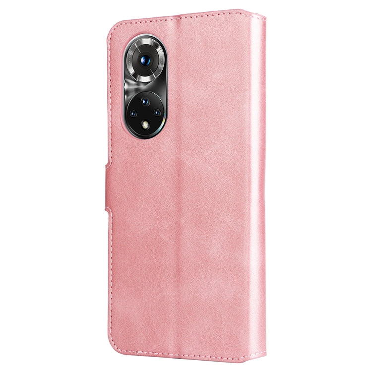 For Honor 50 Pro / Huawei Nova 9 Pro JUNSUNMAY Calf Texture Leather Phone Case(Pink) by JUNSUNMAY