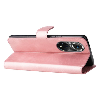 For Honor 50 Pro / Huawei Nova 9 Pro JUNSUNMAY Calf Texture Leather Phone Case(Pink) by JUNSUNMAY