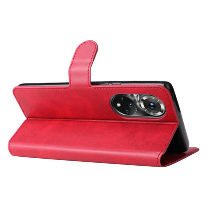 For Honor 50 Pro / Huawei Nova 9 Pro JUNSUNMAY Calf Texture Leather Phone Case(Red) by JUNSUNMAY
