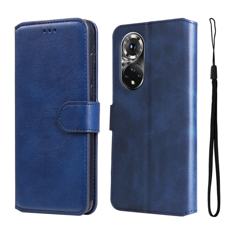 For Honor 50 Pro / Huawei Nova 9 Pro JUNSUNMAY Calf Texture Leather Phone Case(Blue) by JUNSUNMAY