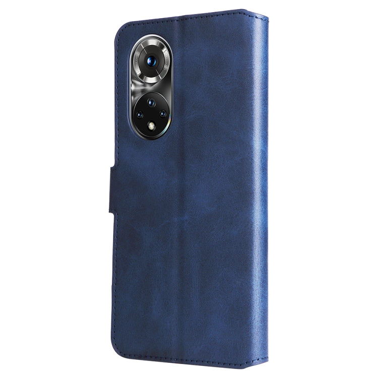For Honor 50 Pro / Huawei Nova 9 Pro JUNSUNMAY Calf Texture Leather Phone Case(Blue) by JUNSUNMAY