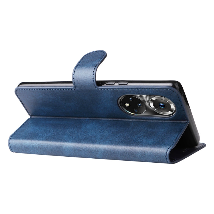 For Honor 50 Pro / Huawei Nova 9 Pro JUNSUNMAY Calf Texture Leather Phone Case(Blue) by JUNSUNMAY