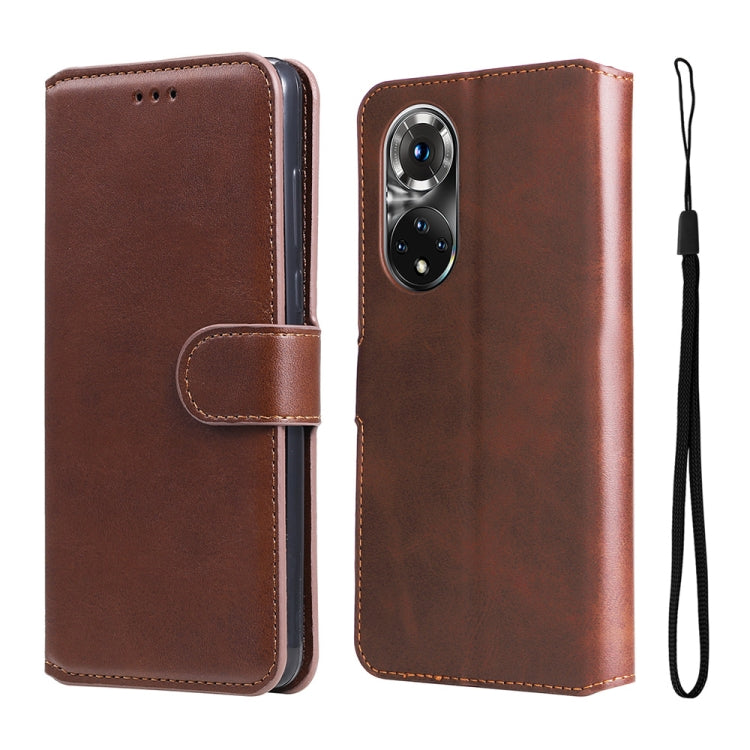 For Honor 50 Pro / Huawei Nova 9 Pro JUNSUNMAY Calf Texture Leather Phone Case(Brown) by JUNSUNMAY