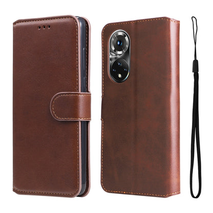 For Honor 50 Pro / Huawei Nova 9 Pro JUNSUNMAY Calf Texture Leather Phone Case(Brown) by JUNSUNMAY