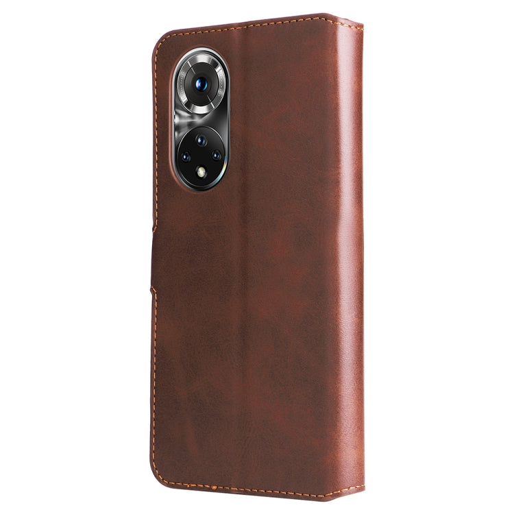 For Honor 50 Pro / Huawei Nova 9 Pro JUNSUNMAY Calf Texture Leather Phone Case(Brown) by JUNSUNMAY