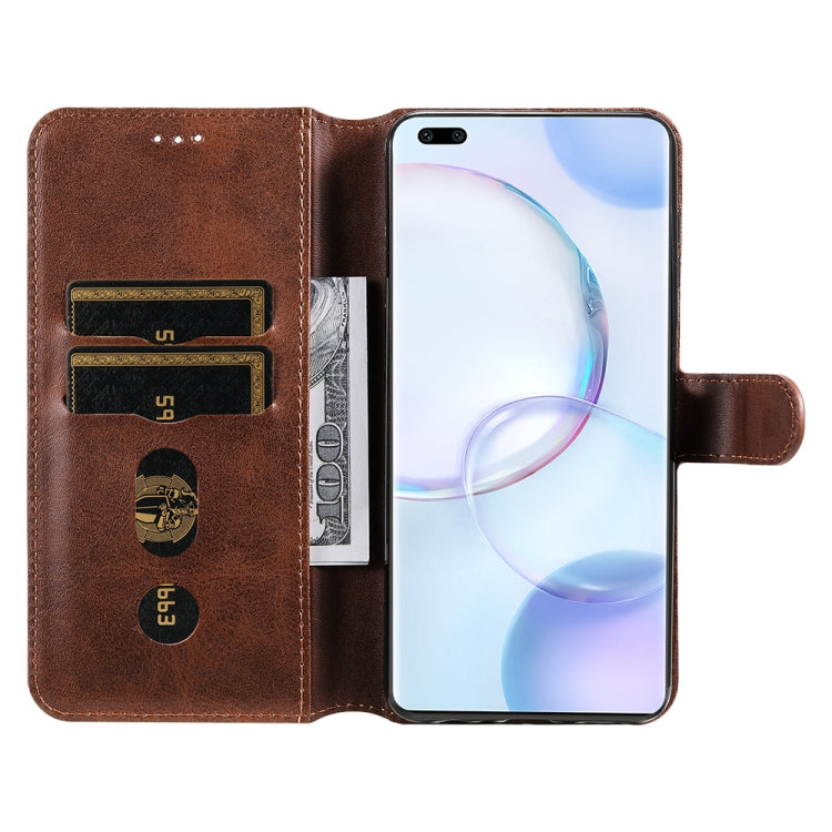 For Honor 50 Pro / Huawei Nova 9 Pro JUNSUNMAY Calf Texture Leather Phone Case(Brown) by JUNSUNMAY