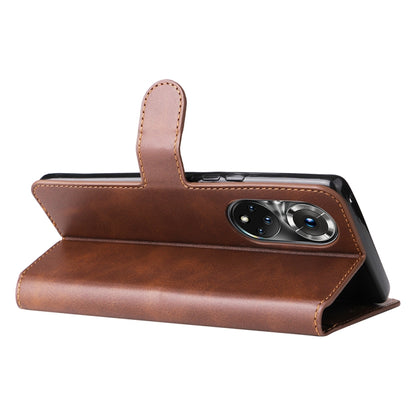 For Honor 50 Pro / Huawei Nova 9 Pro JUNSUNMAY Calf Texture Leather Phone Case(Brown) by JUNSUNMAY