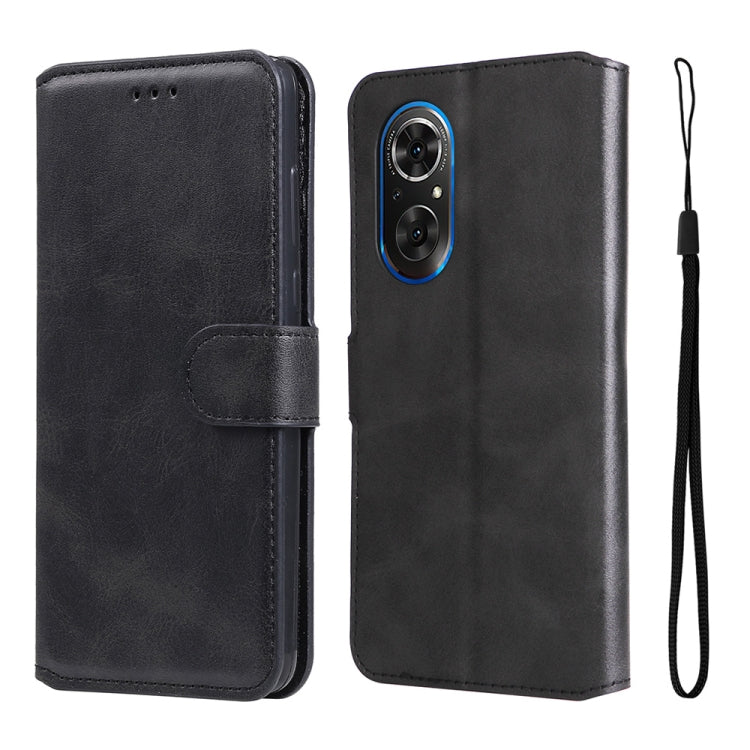 For Honor 50 SE / Huawei Nova 9 SE JUNSUNMAY Calf Texture Leather Phone Case(Black) by JUNSUNMAY
