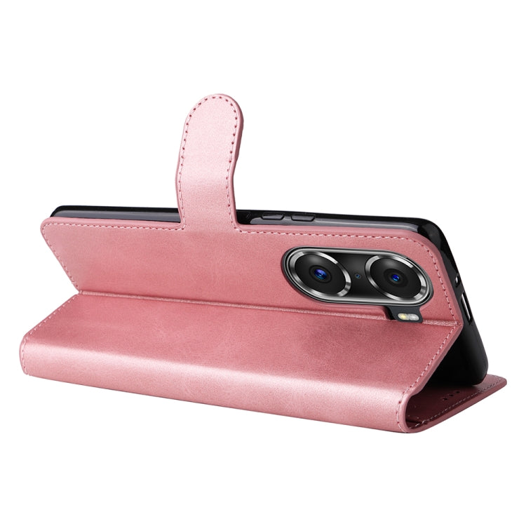 For Honor 60 Pro JUNSUNMAY Calf Texture Leather Phone Case(Pink) by JUNSUNMAY