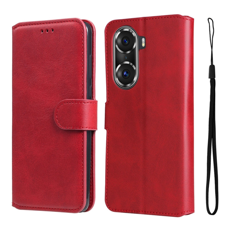 For Honor 60 Pro JUNSUNMAY Calf Texture Leather Phone Case(Red) by JUNSUNMAY