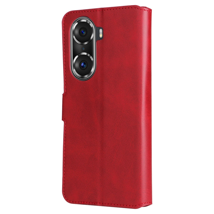 For Honor 60 Pro JUNSUNMAY Calf Texture Leather Phone Case(Red) by JUNSUNMAY