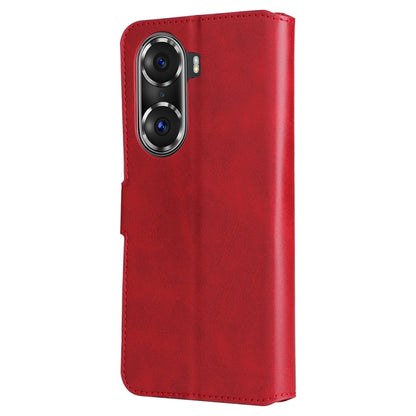 For Honor 60 Pro JUNSUNMAY Calf Texture Leather Phone Case(Red) by JUNSUNMAY