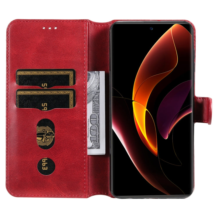 For Honor 60 Pro JUNSUNMAY Calf Texture Leather Phone Case(Red) by JUNSUNMAY