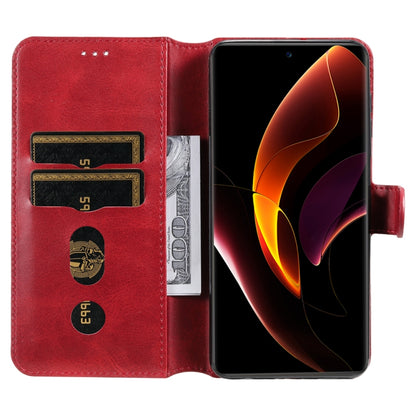 For Honor 60 Pro JUNSUNMAY Calf Texture Leather Phone Case(Red) by JUNSUNMAY