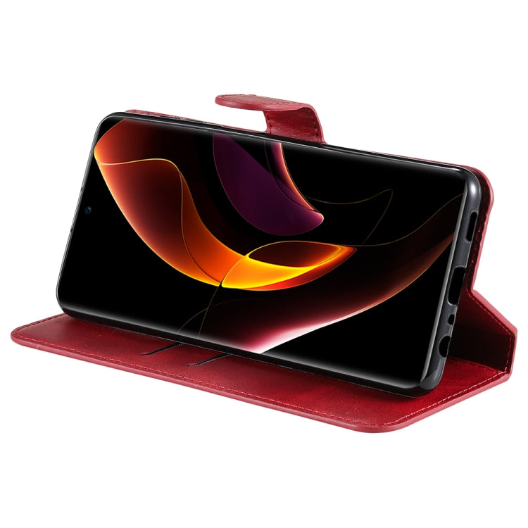 For Honor 60 Pro JUNSUNMAY Calf Texture Leather Phone Case(Red) by JUNSUNMAY