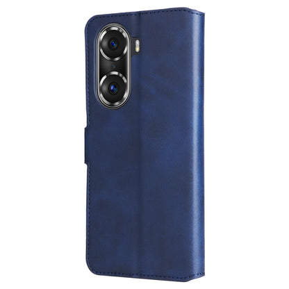 For Honor 60 Pro JUNSUNMAY Calf Texture Leather Phone Case(Blue) by JUNSUNMAY
