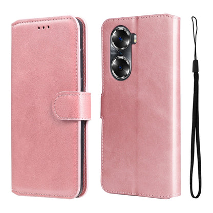For Honor 60 JUNSUNMAY Calf Texture Leather Phone Case(Pink) by JUNSUNMAY