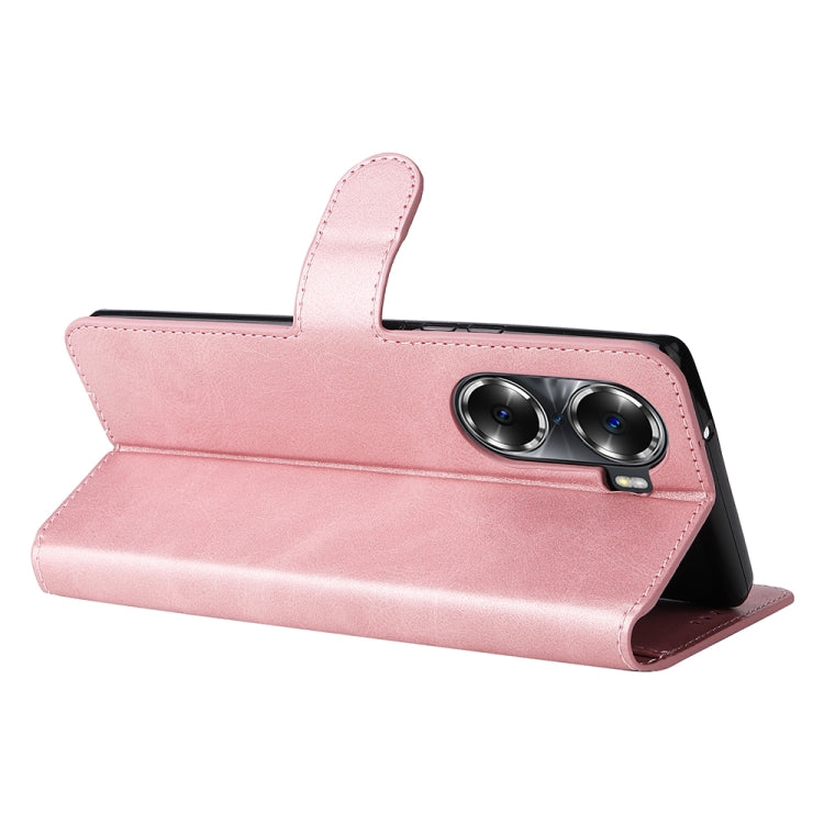 For Honor 60 JUNSUNMAY Calf Texture Leather Phone Case(Pink) by JUNSUNMAY