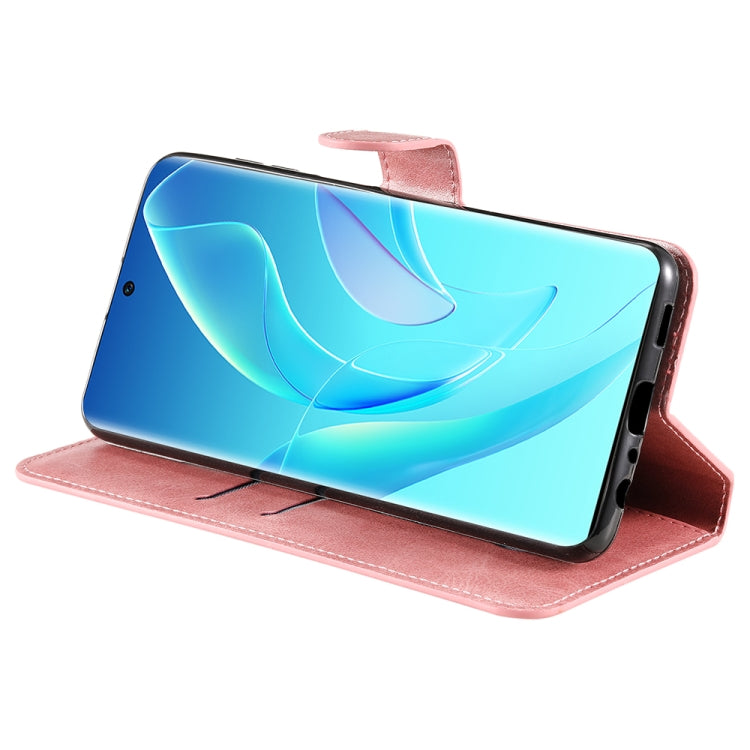 For Honor 60 JUNSUNMAY Calf Texture Leather Phone Case(Pink) by JUNSUNMAY