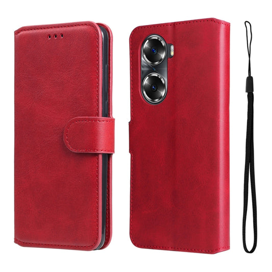 For Honor 60 JUNSUNMAY Calf Texture Leather Phone Case(Red) by JUNSUNMAY