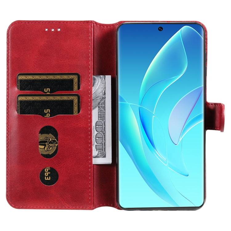 For Honor 60 JUNSUNMAY Calf Texture Leather Phone Case(Red) by JUNSUNMAY