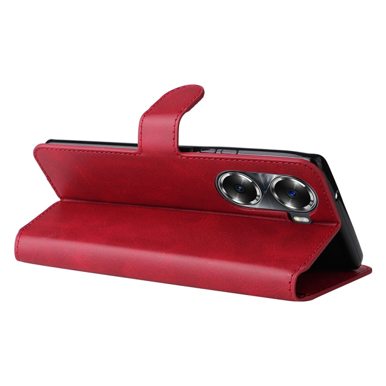 For Honor 60 JUNSUNMAY Calf Texture Leather Phone Case(Red) by JUNSUNMAY