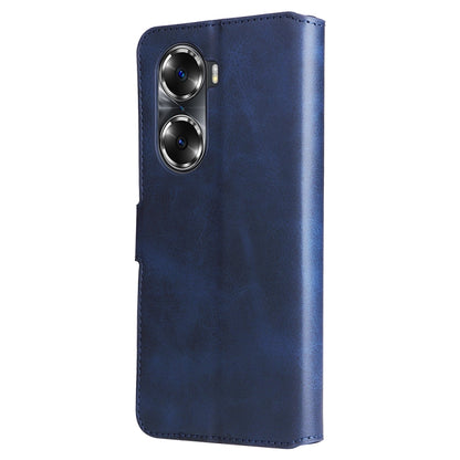 For Honor 60 JUNSUNMAY Calf Texture Leather Phone Case(Blue) by JUNSUNMAY