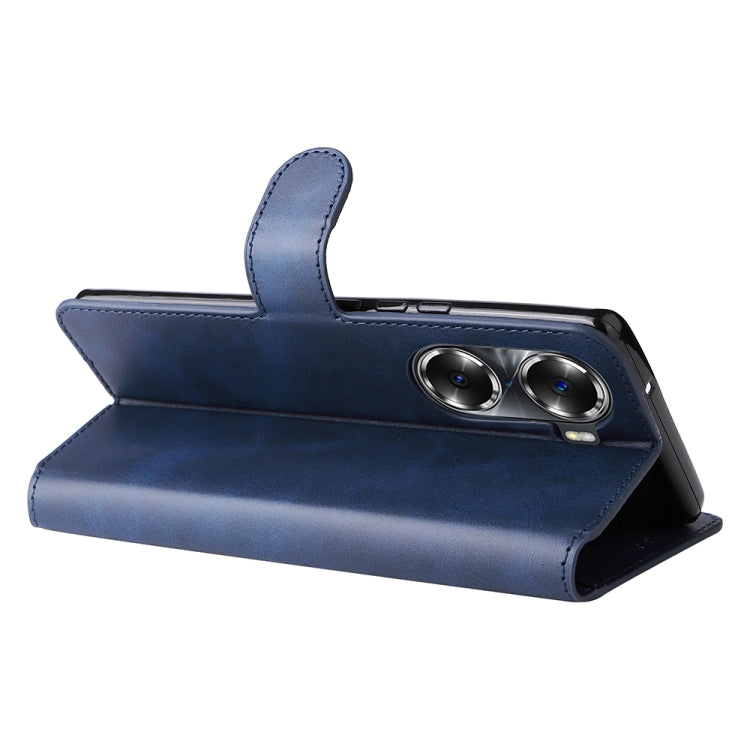 For Honor 60 JUNSUNMAY Calf Texture Leather Phone Case(Blue) by JUNSUNMAY