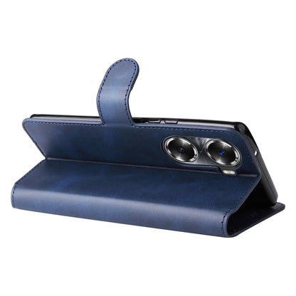 For Honor 60 JUNSUNMAY Calf Texture Leather Phone Case(Blue) by JUNSUNMAY