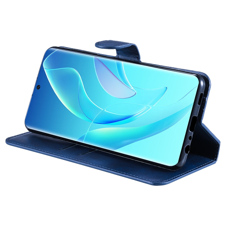 For Honor 60 JUNSUNMAY Calf Texture Leather Phone Case(Blue) by JUNSUNMAY