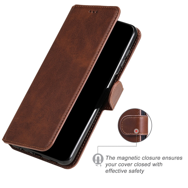 For Honor 60 JUNSUNMAY Calf Texture Leather Phone Case(Brown) by JUNSUNMAY