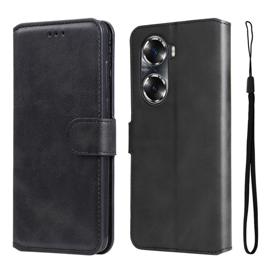 For Honor 60 JUNSUNMAY Calf Texture Leather Phone Case(Black) by JUNSUNMAY