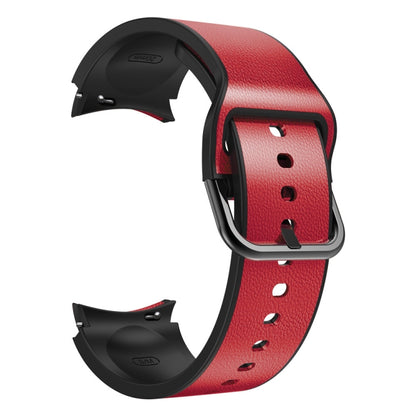 For Samsung Galaxy Watch 5 44mm Silicone Adhesive Leather Watch Band(Red) by bashfashion