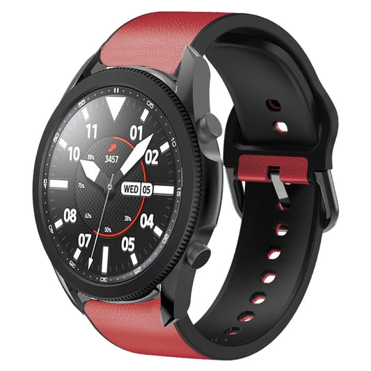 For Samsung Galaxy Watch 5 Pro 45mm Silicone Adhesive Leather Watch Band(Red) by bashfashion
