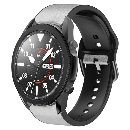 For Samsung Galaxy Watch 5 Pro 45mm Silicone Adhesive Leather Watch Band(Light Grey) by bashfashion