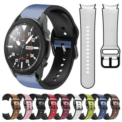 For Samsung Galaxy Watch 5 Pro 45mm Silicone Adhesive Leather Watch Band(Light Brown) by bashfashion