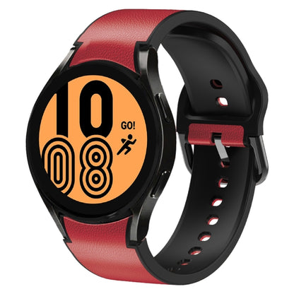 For Samsung Galaxy Watch 4 40mm Silicone Adhesive Leather Watch Band(Red) by bashfashion